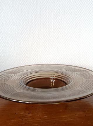 Grande coupe en verre fumé art déco 