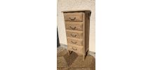 Chiffonnier bois brut 5 tiroirs 