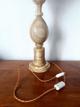 Grande lampe oeuf onyx et opaline 60 cm 