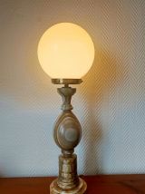 Grande lampe oeuf onyx et opaline 60 cm 