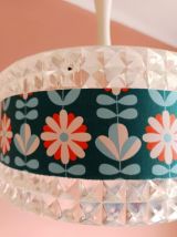 Suspension en plexiglas et fleurs vintage 1970 
