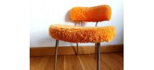 Chaise moumoute orange Pelfran 