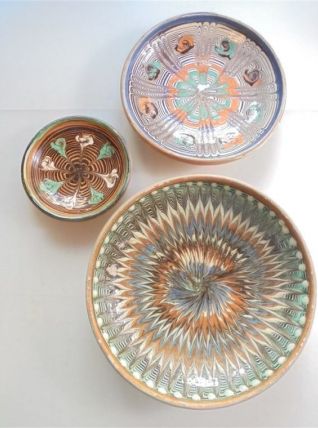  Set de 3 coupelles en terre cuite 