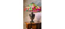 lampe fonte d acier patiné ancienne abat jour  style tiffany