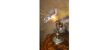 lampe1920 bronze et laiton a bascule et tulipe translucide e