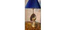 lampe paon acier et laiton style art nouveau,40x22 