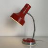 Lampe vintage 1960 bureau Veneta Lumi Italie rouge - 35 cm