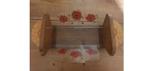 Corbeille vintage bois/verre peint