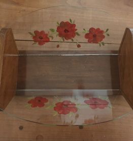 Corbeille vintage bois/verre peint