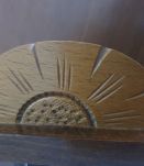 Corbeille vintage bois/verre peint