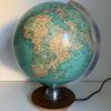 Globe vintage 1960 terrestre JRO Verlag bois PVC mappemonde 