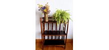 Etagère en rotin vintage 1960 