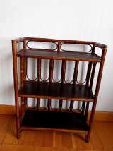 Etagère en rotin vintage 1960 