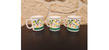 Lot de 3 tasses “8 à huit” – vintage graphique