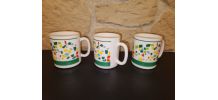 Lot de 3 tasses “8 à huit” – vintage graphique