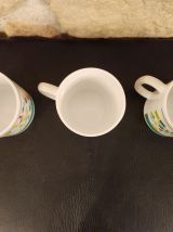 Lot de 3 tasses “8 à huit” – vintage graphique