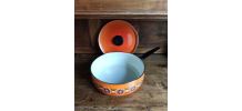 Lot de 3 casseroles et une sauteuse émaillée AUBECQ (années 
