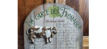 Panneau en bois Country corner "La carte des fromages"