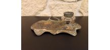 Encrier ancien signé Robert Elias – Laiton – Objet rare XIXᵉ