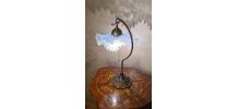 lampe en fontes d aciers et laitons 41x26 abats jours verres