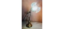  Lampe de table raffinée en laiton et verre travaillé - styl
