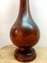 Lampe art déco bois et opaline 