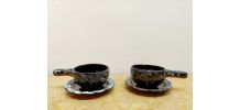 Six tasses à café vintage Sars Poteries 1960
