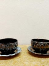 Six tasses à café vintage Sars Poteries 1960