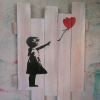 Peinture sur bois de palette street art - style Banksy -