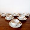 Six tasses dorées porcelaine de Limoges 