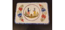 Boîte à gâteaux rétro – motif folklorique, métal peint