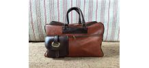 Sac de voyage  vintage YKK en simili cuir