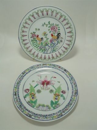  Set de 2 assiettes en porcelaine chinoise 