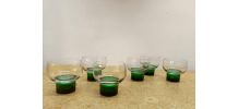 Six verres Luminarc 1970 vert 