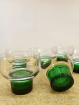Six verres Luminarc 1970 vert 