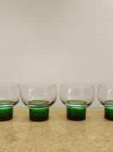 Six verres Luminarc 1970 vert 