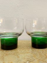 Six verres Luminarc 1970 vert 