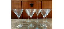 Six verres à cocktail martini Cristal d'Arques 