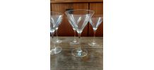 Six verres à cocktail martini Cristal d'Arques 