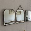 Miroir vintage 1920 triptyque barbier Art Déco cristal hexag