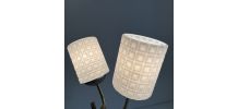 PAIRE D’ANCIENNES APPLIQUES DOUBLES 1950  EN OPALINE VINTAGE
