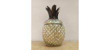 Bonbonnière vintage ananas en verre églomisé 
