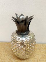 Bonbonnière vintage ananas en verre églomisé 