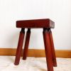 Tabouret de ferme brutaliste en bois vintage