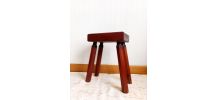 Tabouret de ferme brutaliste en bois vintage