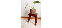 Tabouret de ferme brutaliste en bois vintage