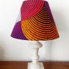 Lampe albâtre abat-jour tissu Wax 