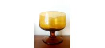 Grande coupe centre de table en verre bullé Biot 25 cm 