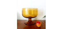 Grande coupe centre de table en verre bullé Biot 25 cm 