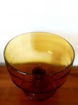 Grande coupe centre de table en verre bullé Biot 25 cm 